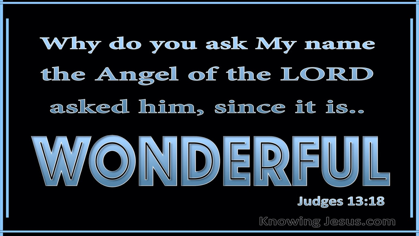 Judges 13:18 His Name Is Wonderful (blue)